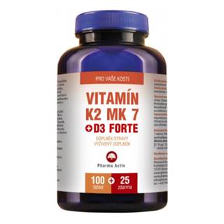 PHARMA ACTIV Vitamín K2 MK 7 + D3 forte 100 + 25 tabliet ZADARMO + Fitness náramok
