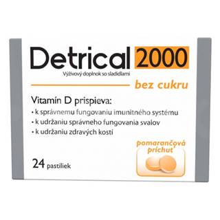 DETRICAL 2000 Vitamín D  s pomarančovou príchuťou 24 pastiliek