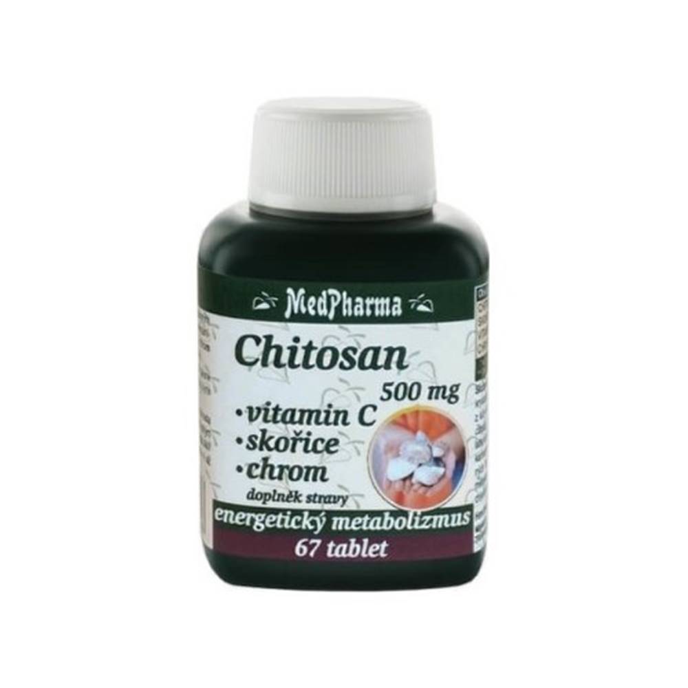 Medpharma MEDPHARMA Chitosan 500 mg + vitamín C, škorica, chróm 67 tabliet