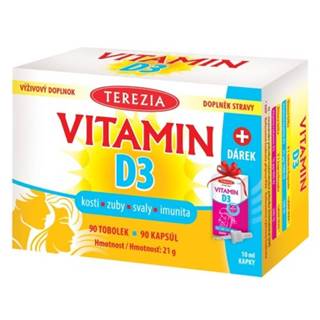 TEREZIA Vitamín D3 1000 IU 90 kapsúl + DARČEK Vitamín D3 baby 400 IU 10 ml