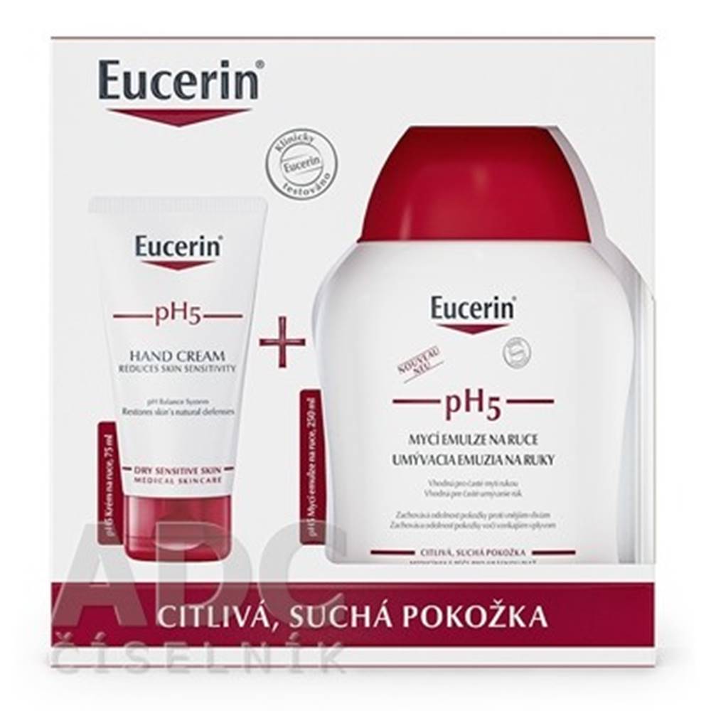 Eucerin EUCERIN Kazeta PH5 krém na ruky 75 ml + umývacia emulzia na ruiky 250 ml