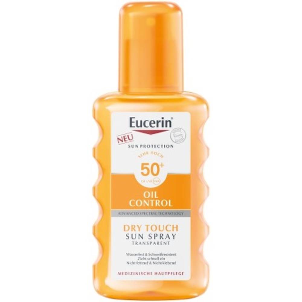 Eucerin EUCERIN Sun oil control dry touch SPF50+ transparentný sprej na opaľovanie 200 ml