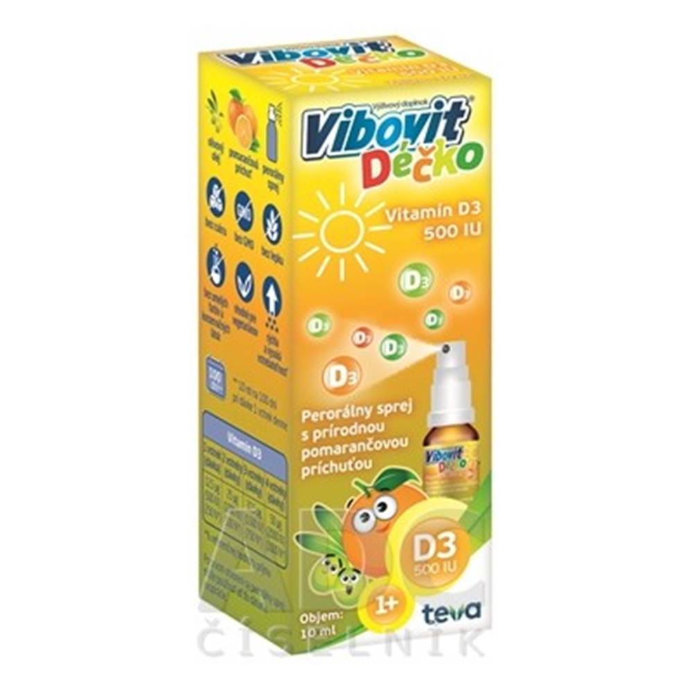 TEVA VIBOVIT Decko Vitamin D3 500 IU sprej pomarančová príchuť 10 ml