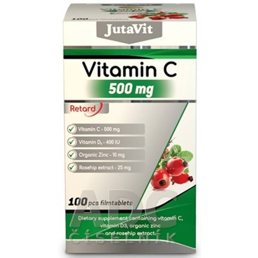 JUTAVIT JUTAVIT Vitamín C 500 mg + D3 400 IU + zinok 15 mg s extraktom so šípok 100 tabliet