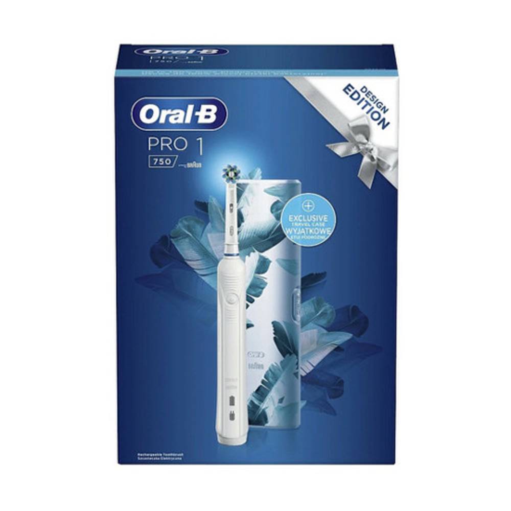 Oral-B ORAL-B pro 1 750 white design edition elektrická zubná kefka + cestovné puzdro 1 set