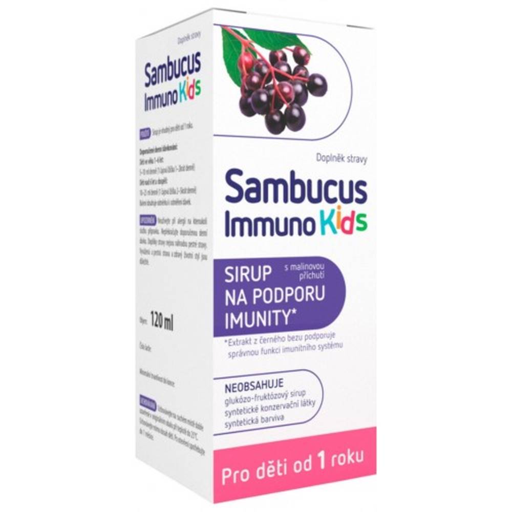 Sambucus SAMBUCUS Immuno kids sirup malinová príchuť 120 ml
