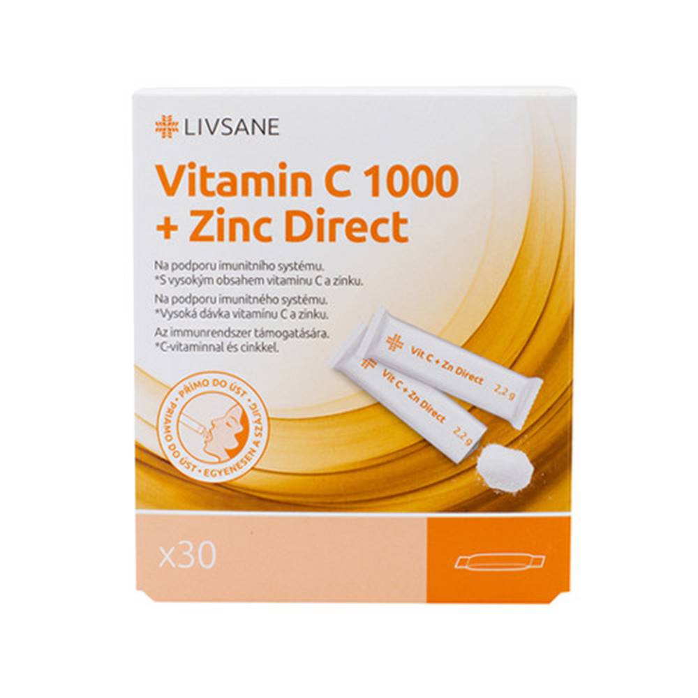 LIVSANE LIVSANE Vitamín C 1000 + zinok direct vrecúška 2,2 g 30 ks