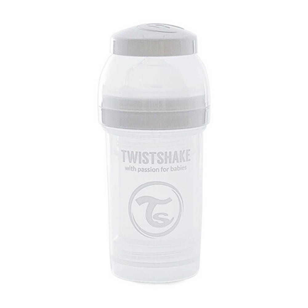 TWISTSHAKE TWISTSHAKE Dojčenská fľaša anti-colic 180 ml biela s cumlíkom small 0+m 1 ks