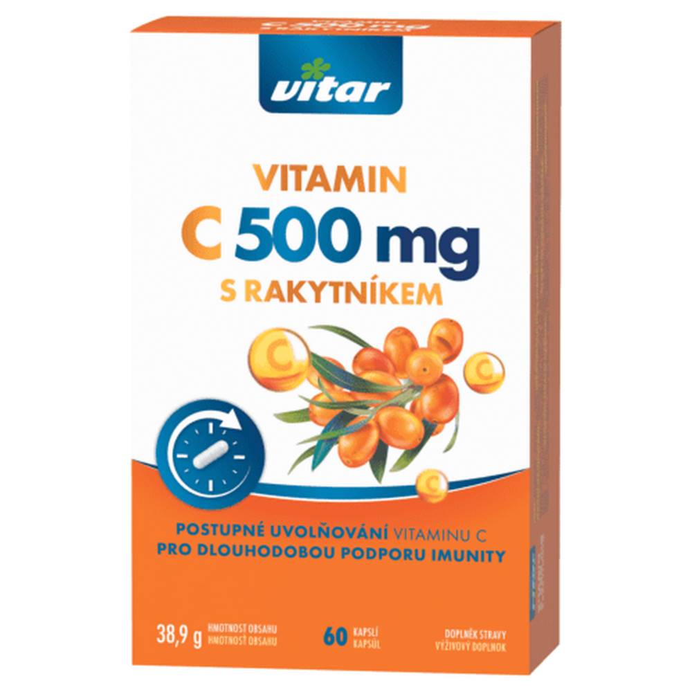 Vitar VITAR Vitamin C 500 mg s rakytníkom kapsule s postupným uvoľňovaním 60 ks
