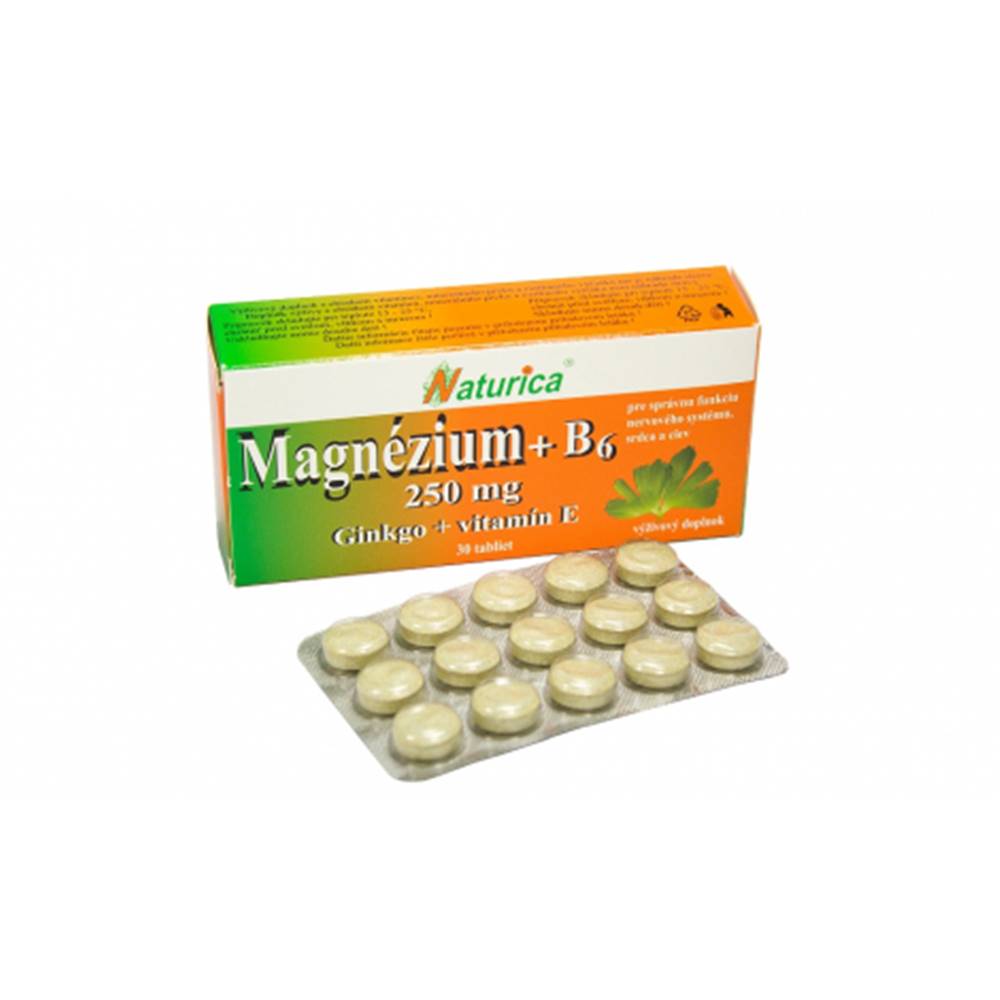  Naturica MAGNEZIUM 250 mg+B6+Ginkgo+vitamín E 30 tbl