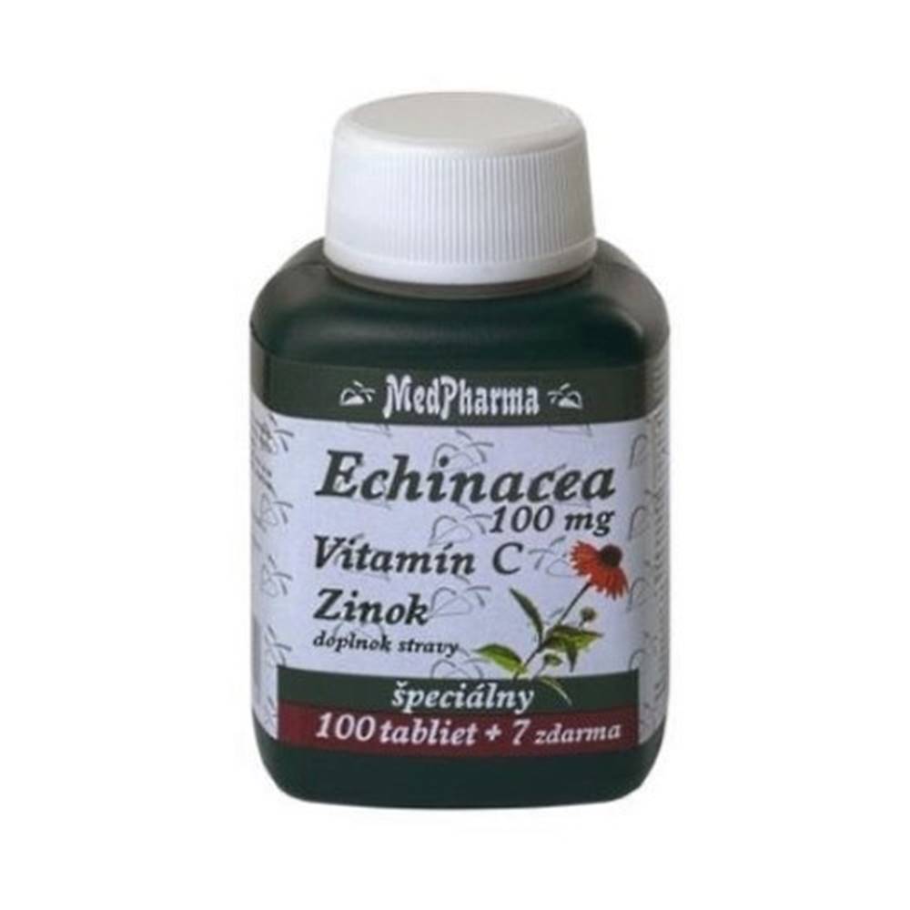 Medpharma MEDPHARMA Echinacea 100 mg, vitamín C, zinok 100 + 7 tabliet ZADARMO