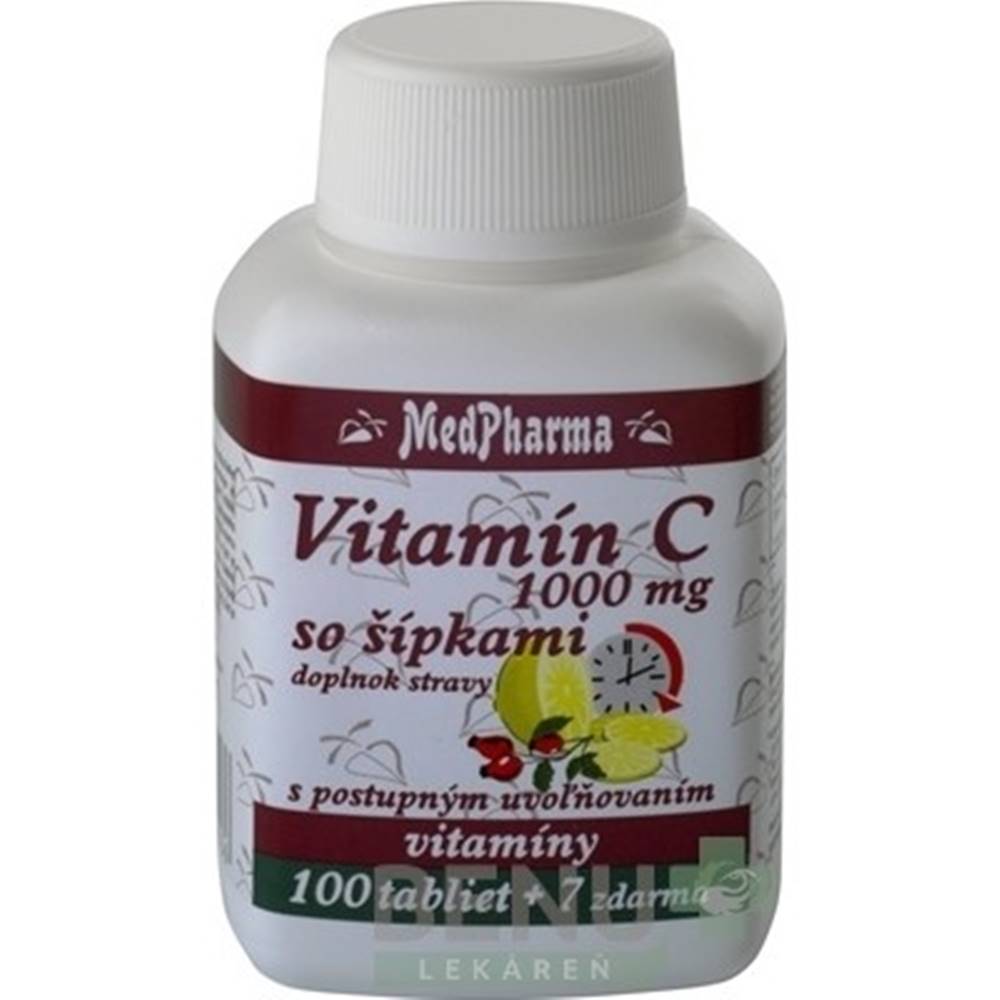 Medpharma MEDPHARMA Vitamín C 1000 mg so šípkami 100 + 7 tabliet ZADARMO