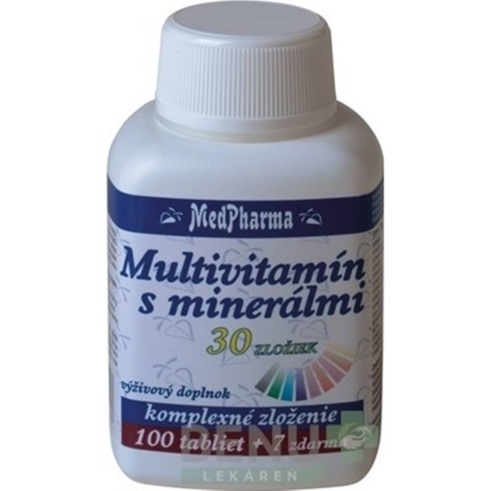 Medpharma MEDPHARMA Multivitamín s minerálmi 30 zložiek 100 + 7 tabliet ZADARMO