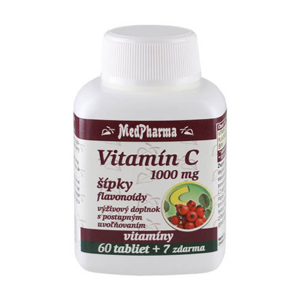 Medpharma MEDPHARMA Vitamín C 1000 mg so šípkami 60 + 7  tabliet ZADARMO