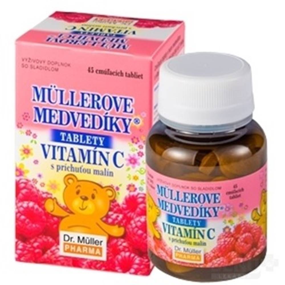 Dr.Muller MÜLLEROVE MEDVEDÍKY Vitamín C malina 45 tabliet
