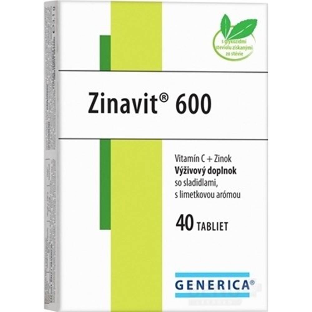 Generica GENERICA Zinavit 600 s príchuťou limetka 40 tabliet