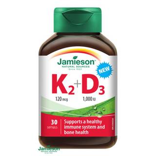 JAMIESON Vitamíny K2 120 µg + D3 1000 IU 30 kapsúl