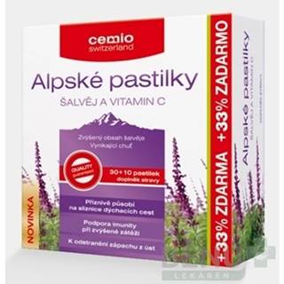 CEMIO Alpské pastilky šalvia a vitamín C 30 + 10 tabliet