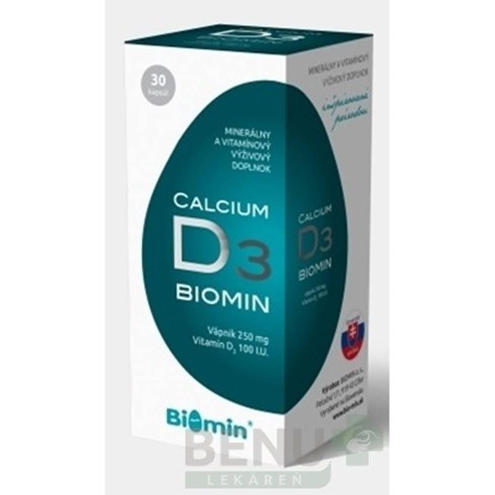 Biomin BIOMIN Calcium s vitamínom D3 30 kapsúl
