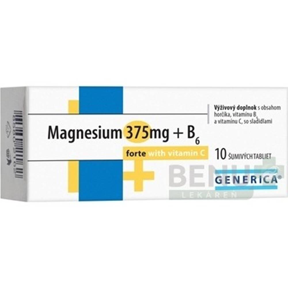 Generica GENERICA Magnesium 375 mg + B6 forte s vitamínom C 10 šumivých tabliet