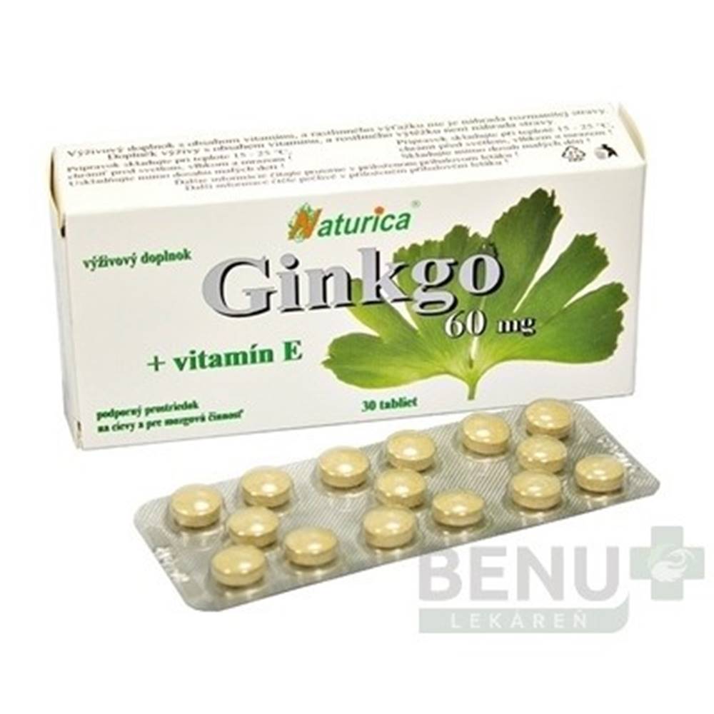 Naturica NATURICA Ginkgo 60 mg + vitamín E 30 tabliet