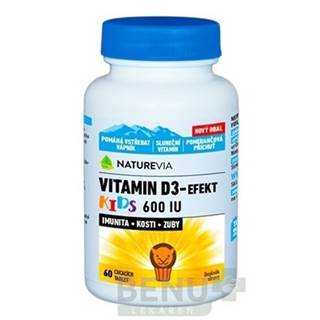 SWISS NATUREVIA Vitamín D3-effekt kids 600 I.U. 60 kusov