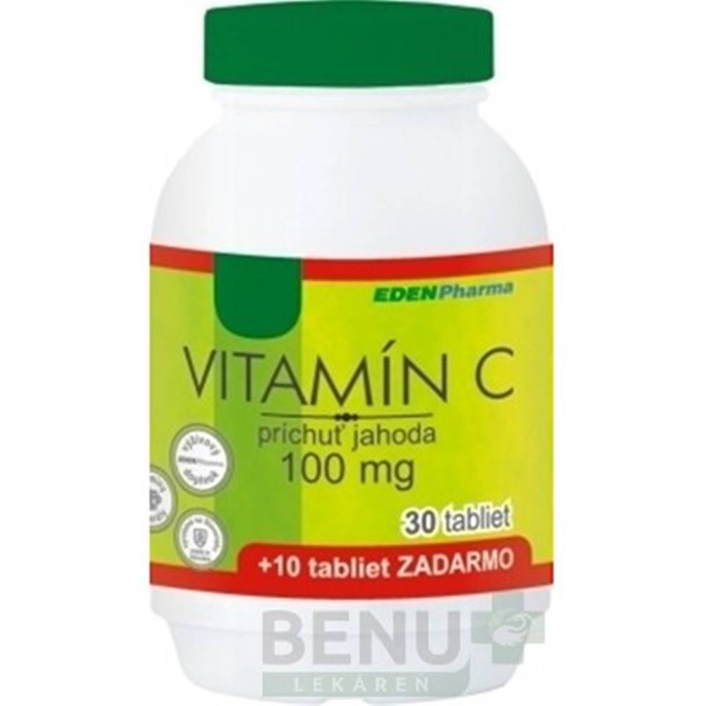 Edenpharma EDENPHARMA Vitamín C 100 mg príchuť jahoda 30 + 10 tabliet ZADARMO