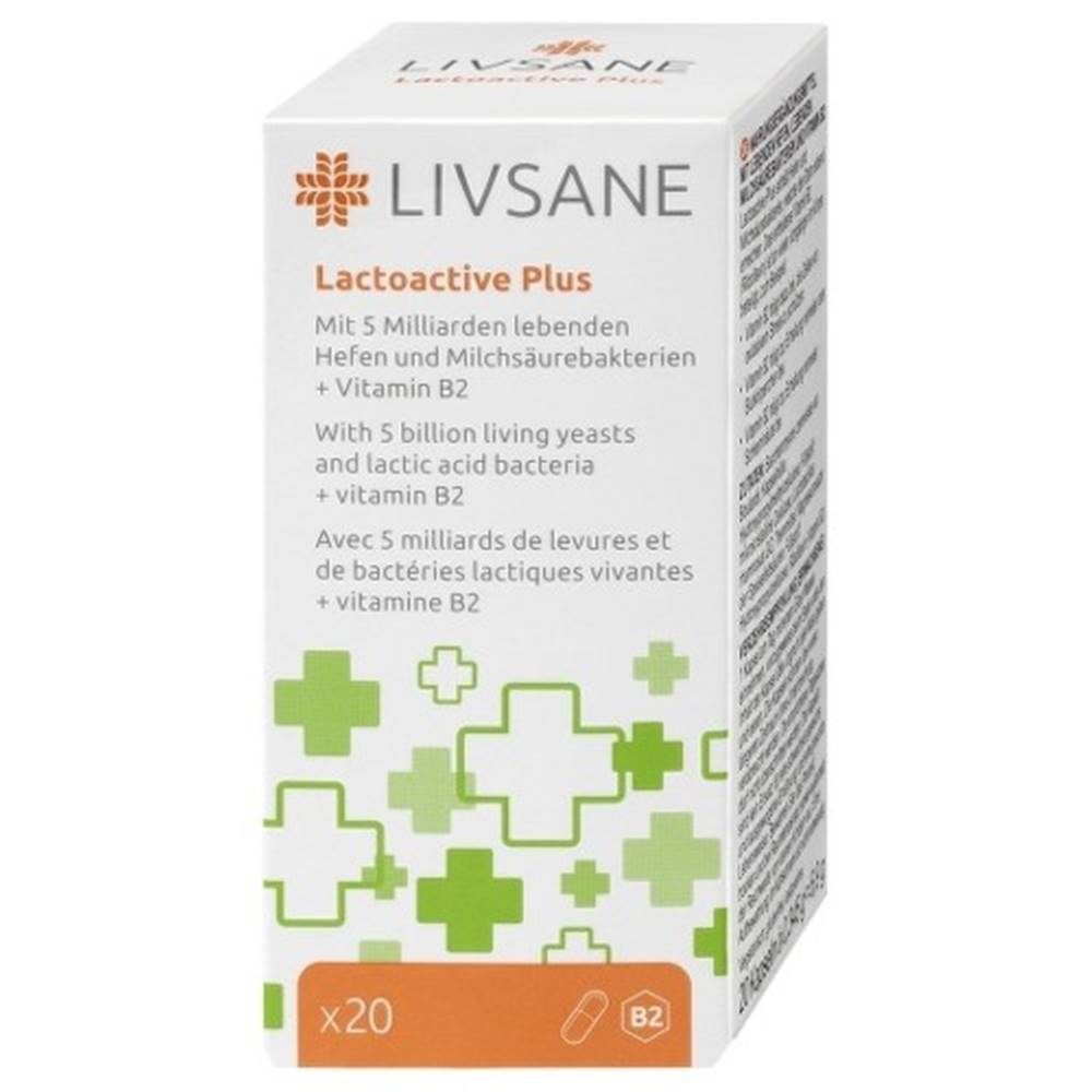 LIVSANE LIVSANE Laktoaktívne kapsuly plus vitamín B2 20 kapsúl