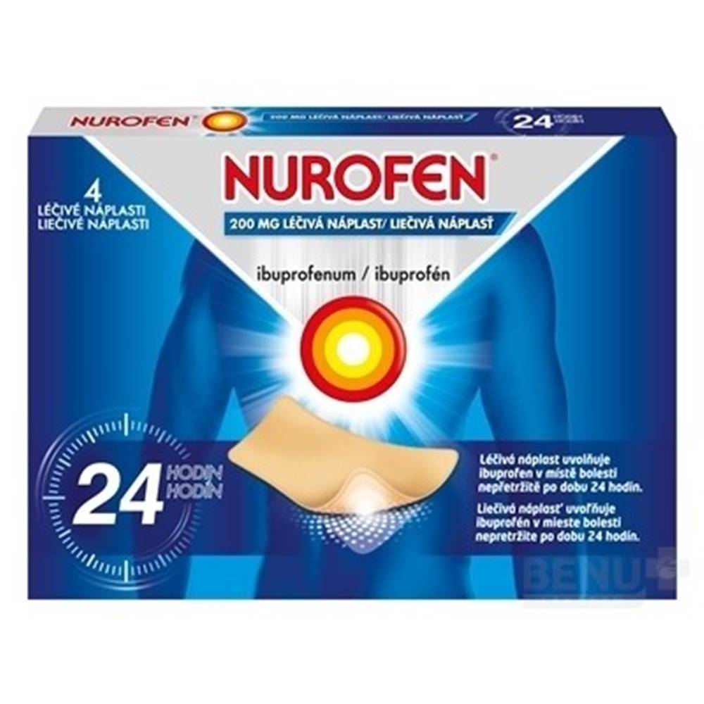 Reckitt benckiser NUROFEN 200 mg liečivá náplasť 4 kusy