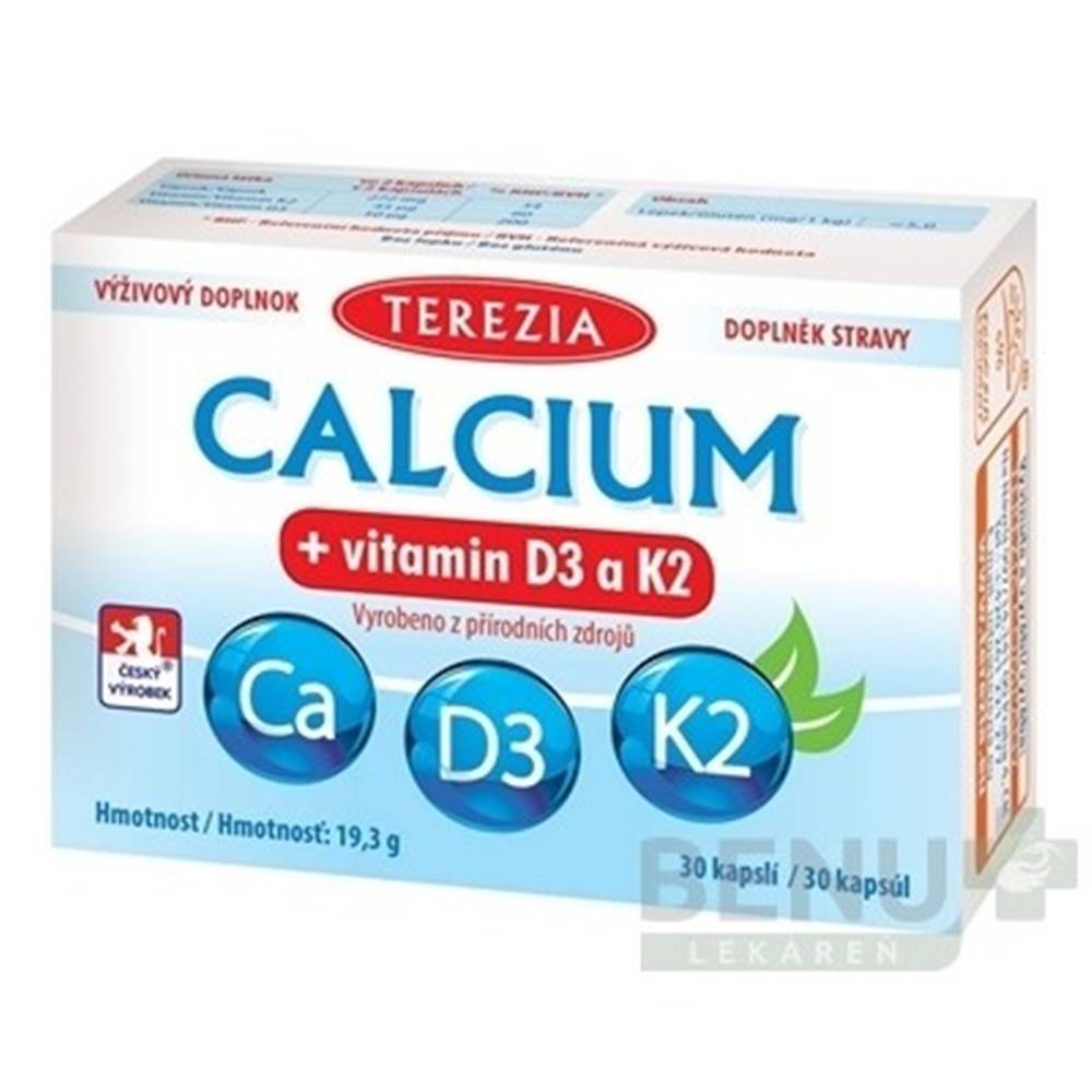 TEREZIA TEREZIA Calcium + vitamín D3 a K2 30 kapsúl